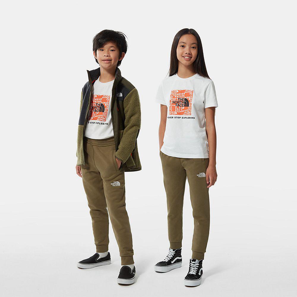 The North Face Fleece Παιδικα Παντελόνι - Ελιά Πρασινο / Ασπρα (XNJS09684)